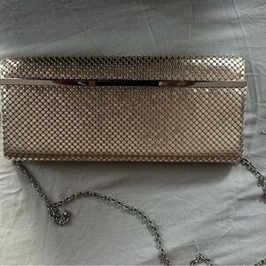Jessica McClintock Gold Mesh Clutch with Chain